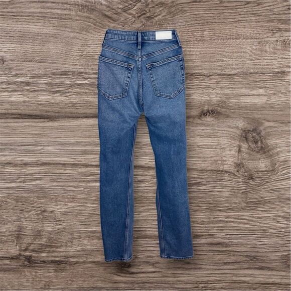 Hollister Womens 24” Waist Jeans Ultra High Rise Straight Leg Distressed Blue - Picture 2 of 12